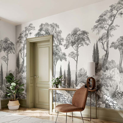 Veer Decor Porquerolles Pack 1, 2 & 3 in Gray Wall Mural Nature Mural Gray  Mural - 8184-BDL-CP