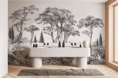 Veer Decor Porquerolles Pack 1, 2 & 3 in Gray Wall Mural Nature Mural Gray  Mural - 8184-BDL-CP