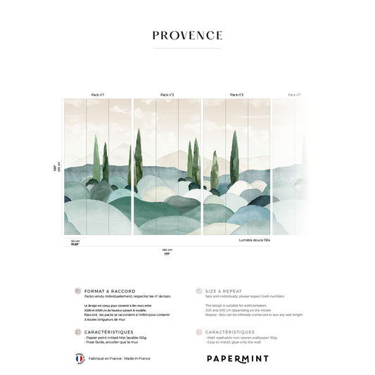 Veer Decor Provence Pack 1, 2 & 3 in Green Wall Mural Nature Mural Green  Mural - 8184-BDL-CQ1