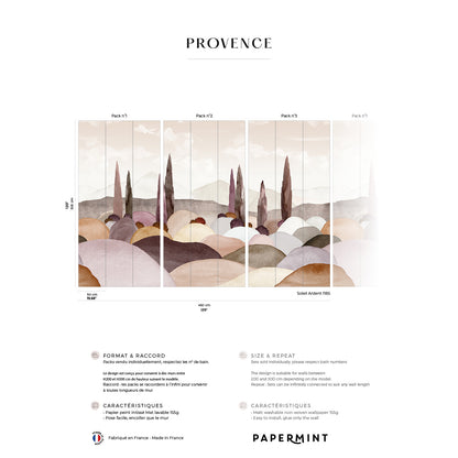 Veer Decor Provence Pack 1, 2 & 3 in Pink Wall Mural Nature Mural Pink  Mural - 8184-BDL-CQ2