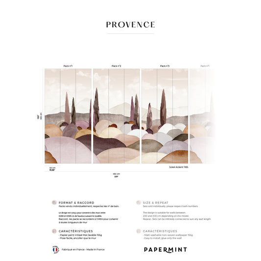 Veer Decor Provence Pack 1, 2 & 3 in Pink Wall Mural Nature Mural Pink  Mural - 8184-BDL-CQ2