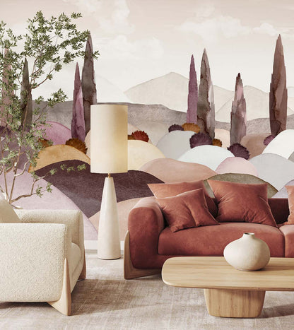 Veer Decor Provence Pack 1, 2 & 3 in Pink Wall Mural Nature Mural Pink  Mural - 8184-BDL-CQ2