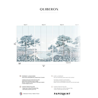 Veer Decor Quiberon Pack 1, 2 & 3 in Blue Wall Mural Nature Mural Blue  Mural - 8184-BDL-CR1