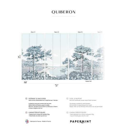 Veer Decor Quiberon Pack 1, 2 & 3 in Blue Wall Mural Nature Mural Blue  Mural - 8184-BDL-CR1