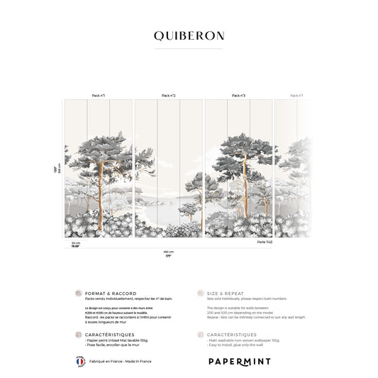 Veer Decor Quiberon Pack 1, 2 & 3 in White Wall Mural Nature Mural White  Mural - 8184-BDL-CR2
