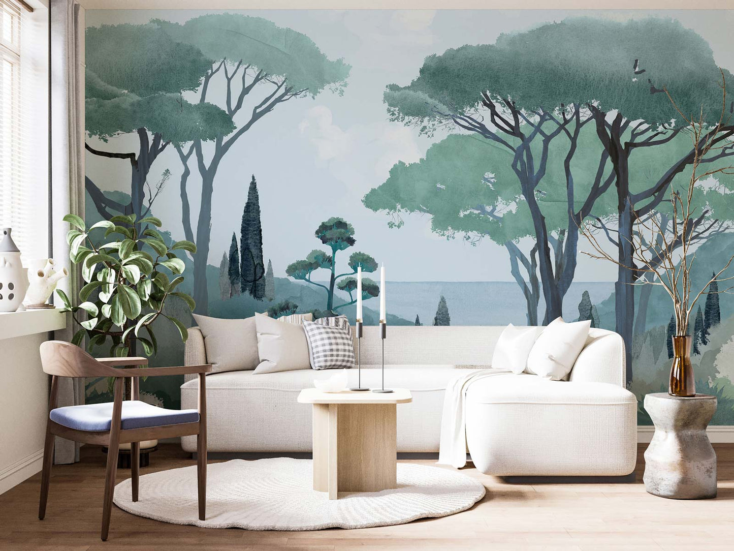 Veer Decor Riviera Pack 1, 2 & 3 in Green Wall Mural Coastal Mural Green  Mural - 8184-BDL-CU1