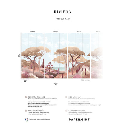 Veer Decor Riviera Pack 1, 2 & 3 in Orange Wall Mural Coastal Mural Orange  Mural - 8184-BDL-CU2