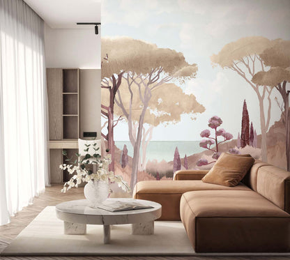 Veer Decor Riviera Pack 1, 2 & 3 in Orange Wall Mural Coastal Mural Orange  Mural - 8184-BDL-CU2