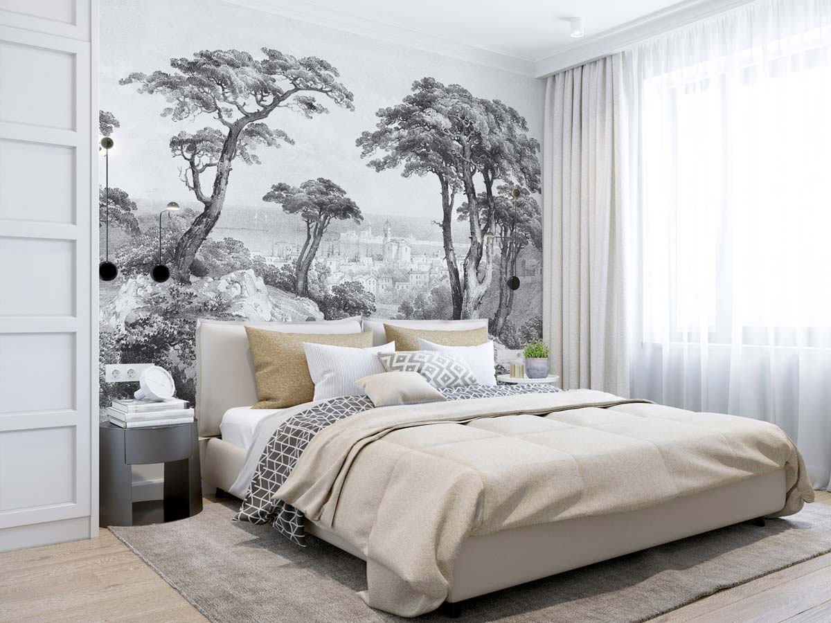 Veer Decor Saint-Tropez Pack 1 & 2 in Gray Wall Mural Landscape Mural Gray  Mural - 8184-BDL-CV