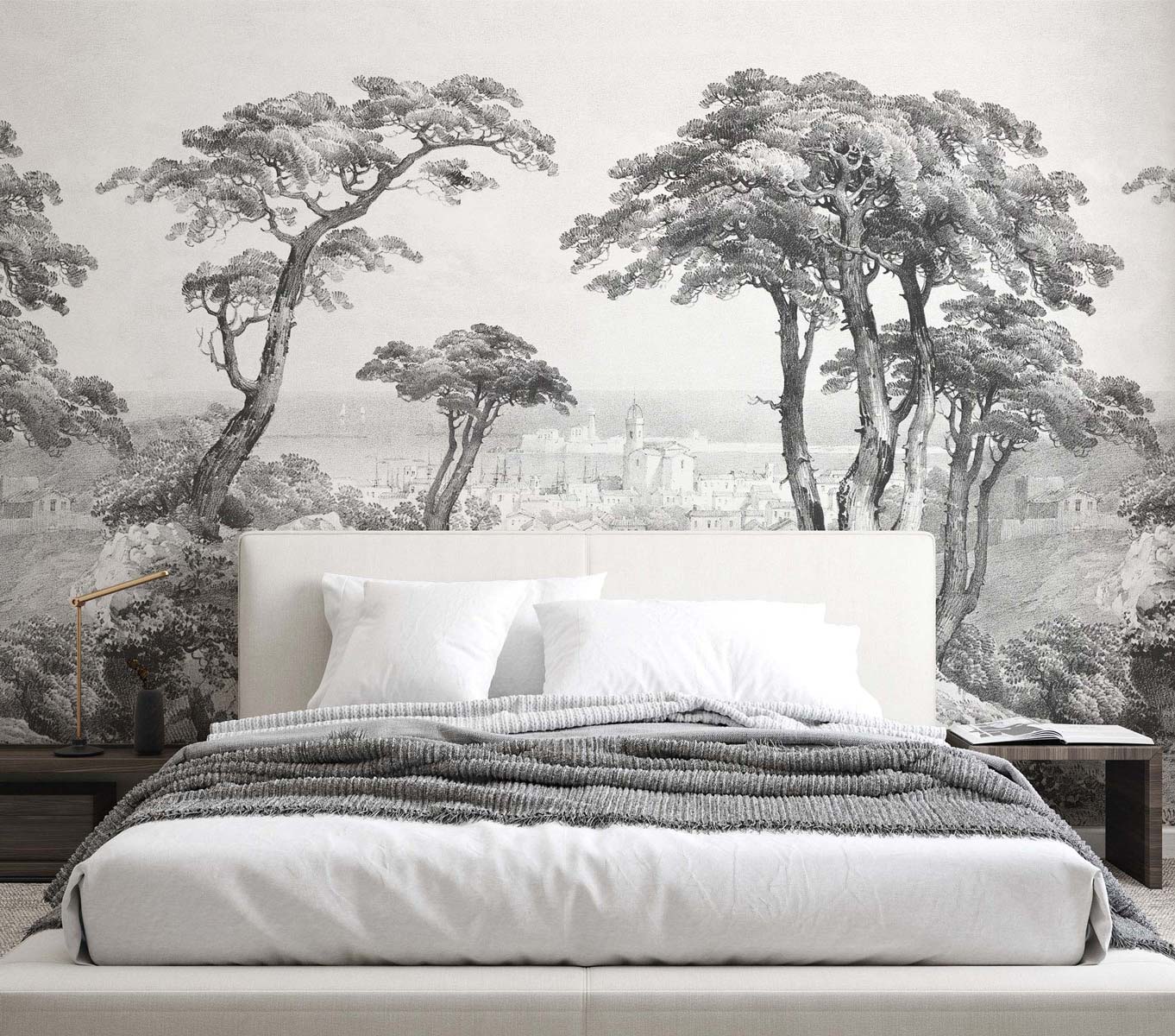 Veer Decor Saint-Tropez Pack 1 & 2 in Gray Wall Mural Landscape Mural Gray  Mural - 8184-BDL-CV