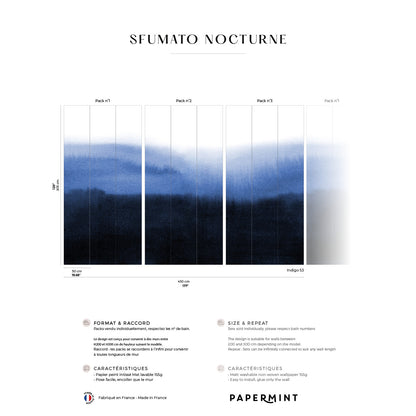 Veer Decor Sfumato Pack 1, 2 & 3 in Blue Wall Mural Abstract Mural Blue  Mural - 8184-BDL-CX