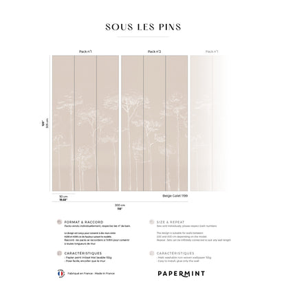 Veer Decor Under the Pines Pack 1 & 2 in Beige Wall Mural Nature Mural Beige  Mural - 8184-BDL-CY2