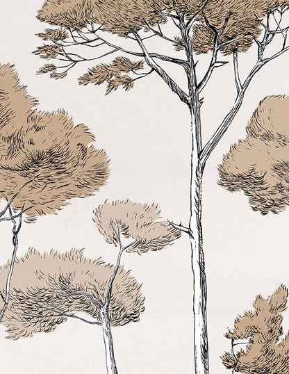 Veer Decor Under the Pines Pack 1 & 2 in Gold Wall Mural Nature Mural Gold  Mural - 8184-BDL-CY6