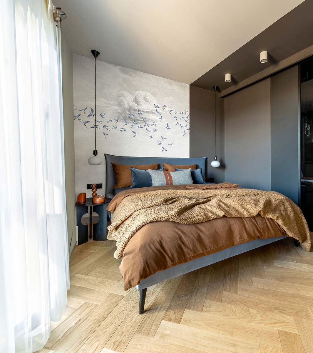 Veer Decor Swallow Clouds Pack 1 & 2 in Blue Wall Mural Animals Mural Blue  Mural - 8184-BDL-CZ2