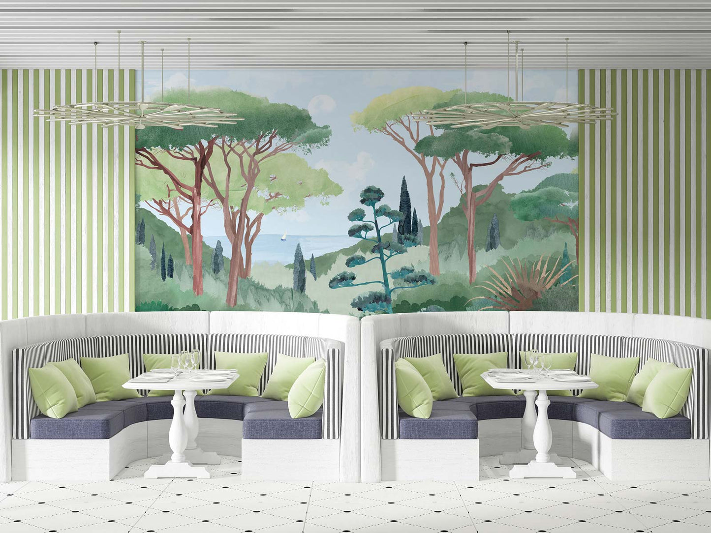 Veer Decor Tuscany Watercolor Pack 1, 2 & 3 in Multi Wall Mural Coastal Mural Multi  Mural - 8184-BDL-DA