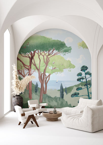 Veer Decor Tuscany Watercolor Pack 1, 2 & 3 in Multi Wall Mural Coastal Mural Multi  Mural - 8184-BDL-DA