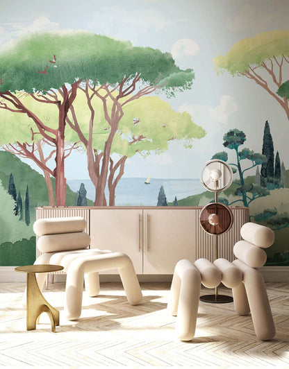 Veer Decor Tuscany Watercolor Pack 1, 2 & 3 in Multi Wall Mural Coastal Mural Multi  Mural - 8184-BDL-DA