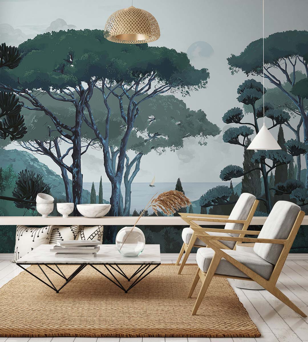 Veer Decor Tuscany Pack 1, 2 & 3 in Blue Wall Mural Coastal Mural Blue  Mural - 8184-BDL-DC1