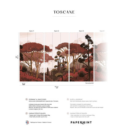 Veer Decor Tuscany Pack 1, 2 & 3 in Orange Wall Mural Coastal Mural Orange  Mural - 8184-BDL-DC2