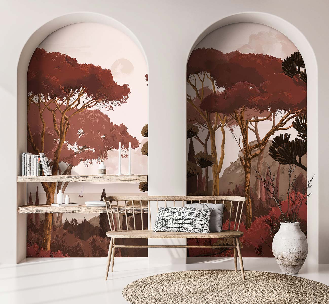 Veer Decor Tuscany Pack 1, 2 & 3 in Orange Wall Mural Coastal Mural Orange  Mural - 8184-BDL-DC2