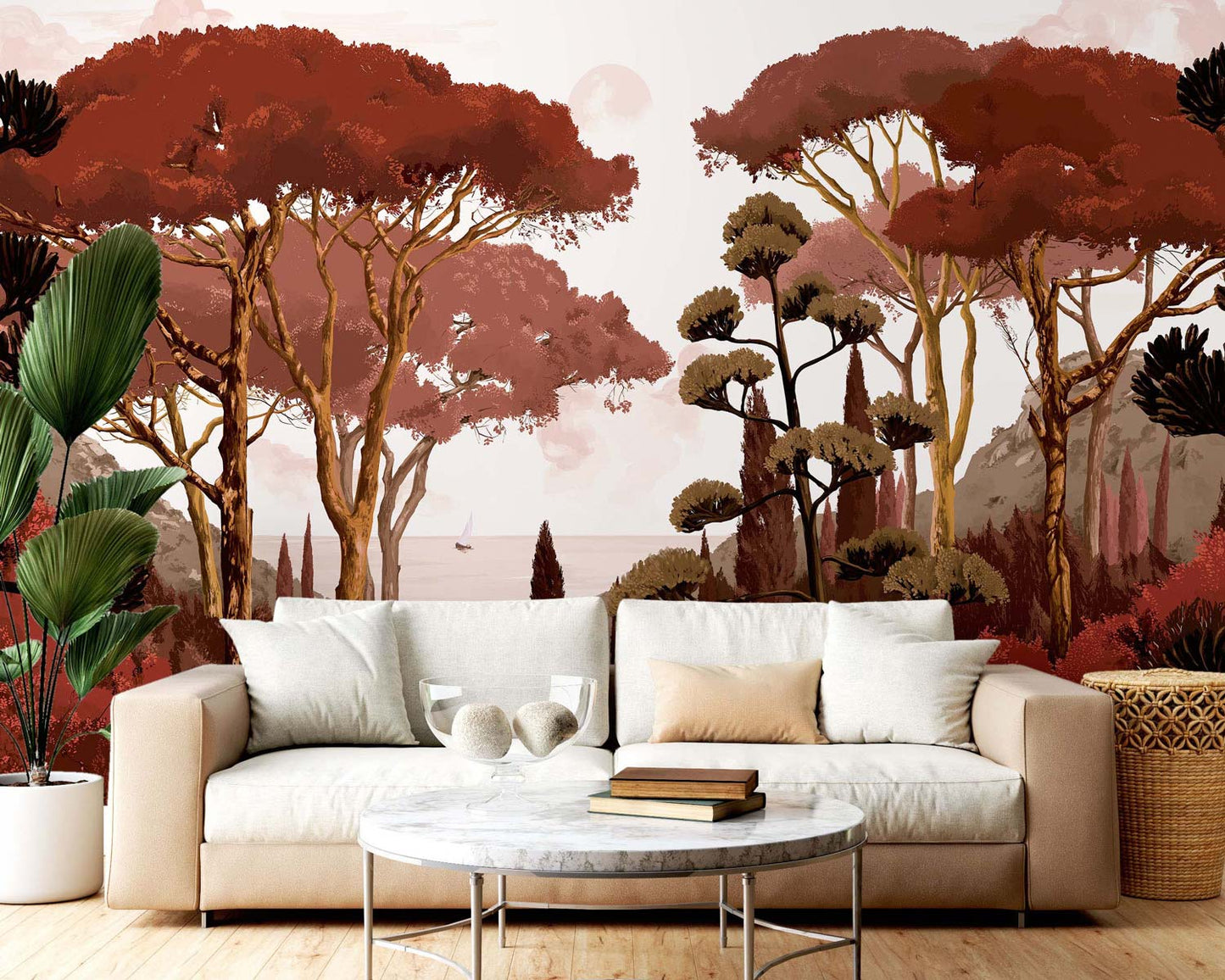 Veer Decor Tuscany Pack 1, 2 & 3 in Orange Wall Mural Coastal Mural Orange  Mural - 8184-BDL-DC2