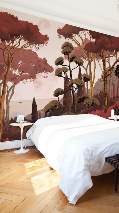 Veer Decor Tuscany Pack 1, 2 & 3 in Orange Wall Mural Coastal Mural Orange  Mural - 8184-BDL-DC2