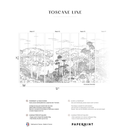 Veer Decor Tuscany Line Pack 1, 2 & 3 in Black Wall Mural Coastal Mural Black  Mural - 8184-BDL-DD