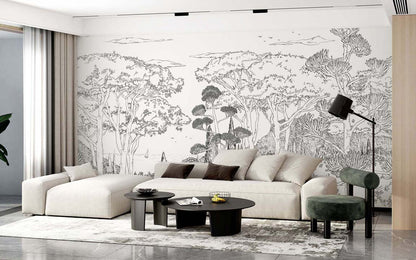 Veer Decor Tuscany Line Pack 1, 2 & 3 in Black Wall Mural Coastal Mural Black  Mural - 8184-BDL-DD