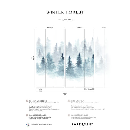 Veer Decor Winter Pack 1 & 2 in Blue Wall Mural Nature Mural Blue  Mural - 8184-BDL-DH