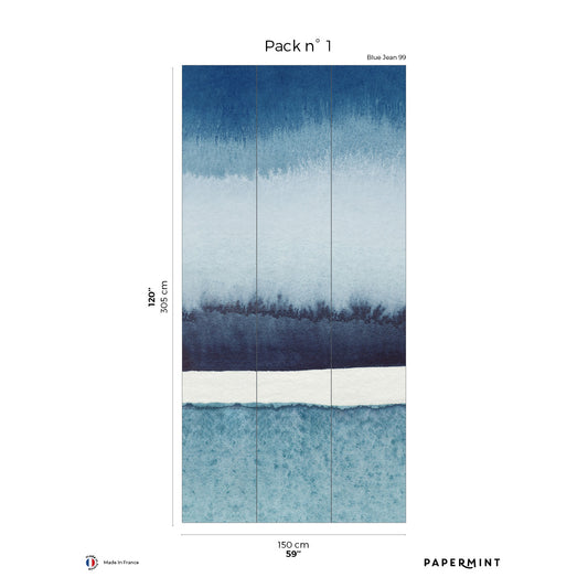 Veer Decor Sea Horizon Pack 1 in Blue Wall Mural Abstract Mural Blue  Mural - 8184-BI1-A