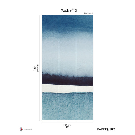 Veer Decor Sea Horizon Pack 2 in Blue Wall Mural Abstract Mural Blue  Mural - 8184-BI1-B