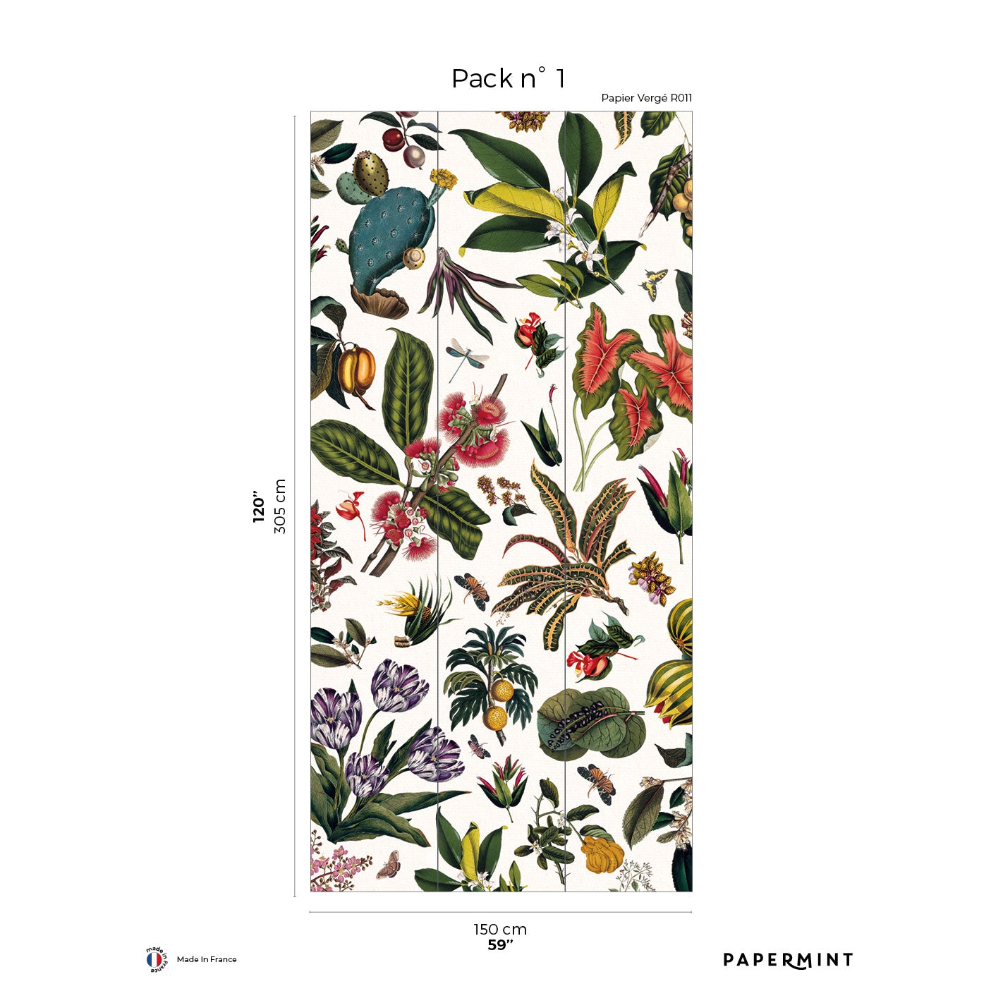 Veer Decor Yesteryear Garden Pack 1 in Multi Wall Mural Botanical & Floral Mural Multi  Mural - 8184-BL1-A