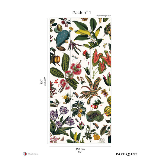 Veer Decor Yesteryear Garden Pack 1 in Multi Wall Mural Botanical & Floral Mural Multi  Mural - 8184-BL1-A