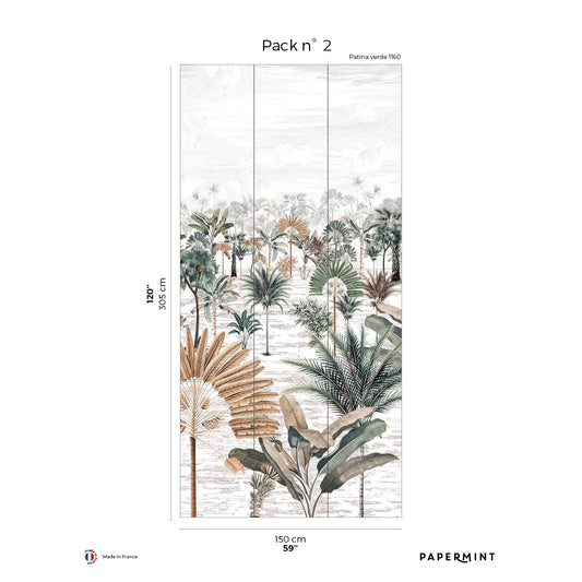 Veer Decor Java Pack 2 in Green Wall Mural Nature Mural Green  Mural - 8184-BM1-B