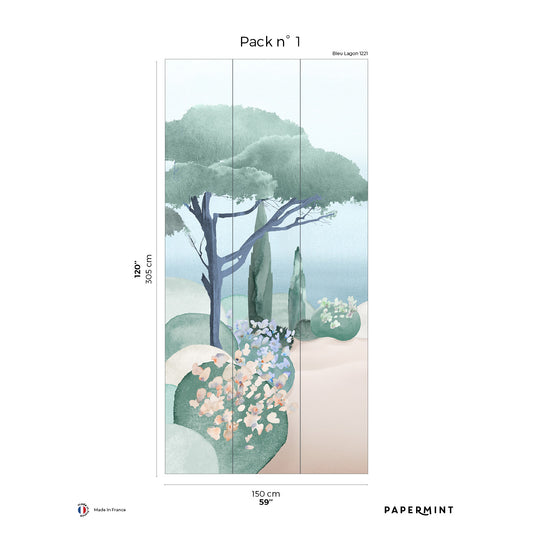 Veer Decor The Sea Pack 1 in Blue Wall Mural Landscape Mural Blue  Mural - 8184-BO1-A