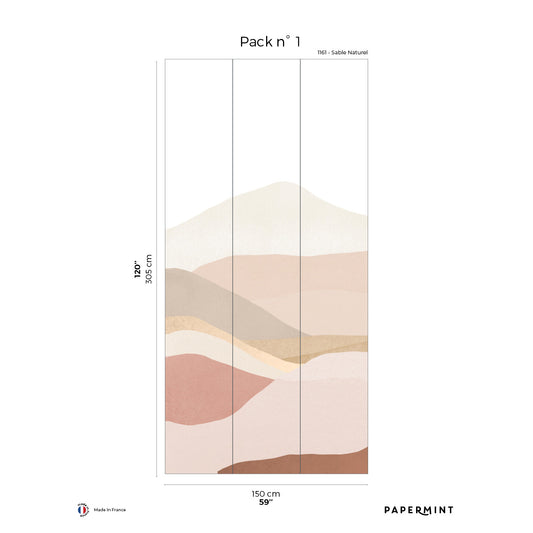 Veer Decor The Hills Pack 1 in Pink Wall Mural Landscape Mural Pink  Mural - 8184-BP1-A