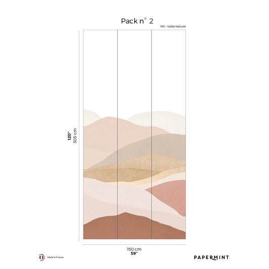 Veer Decor The Hills Pack 2 in Pink Wall Mural Landscape Mural Pink  Mural - 8184-BP1-B