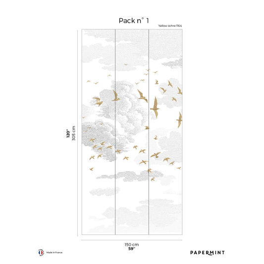 Veer Decor Birds Pack 1 in Yellow Wall Mural Animals Mural Yellow  Mural - 8184-BR2-A