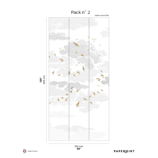 Veer Decor Birds Pack 2 in Yellow Wall Mural Animals Mural Yellow  Mural - 8184-BR2-B