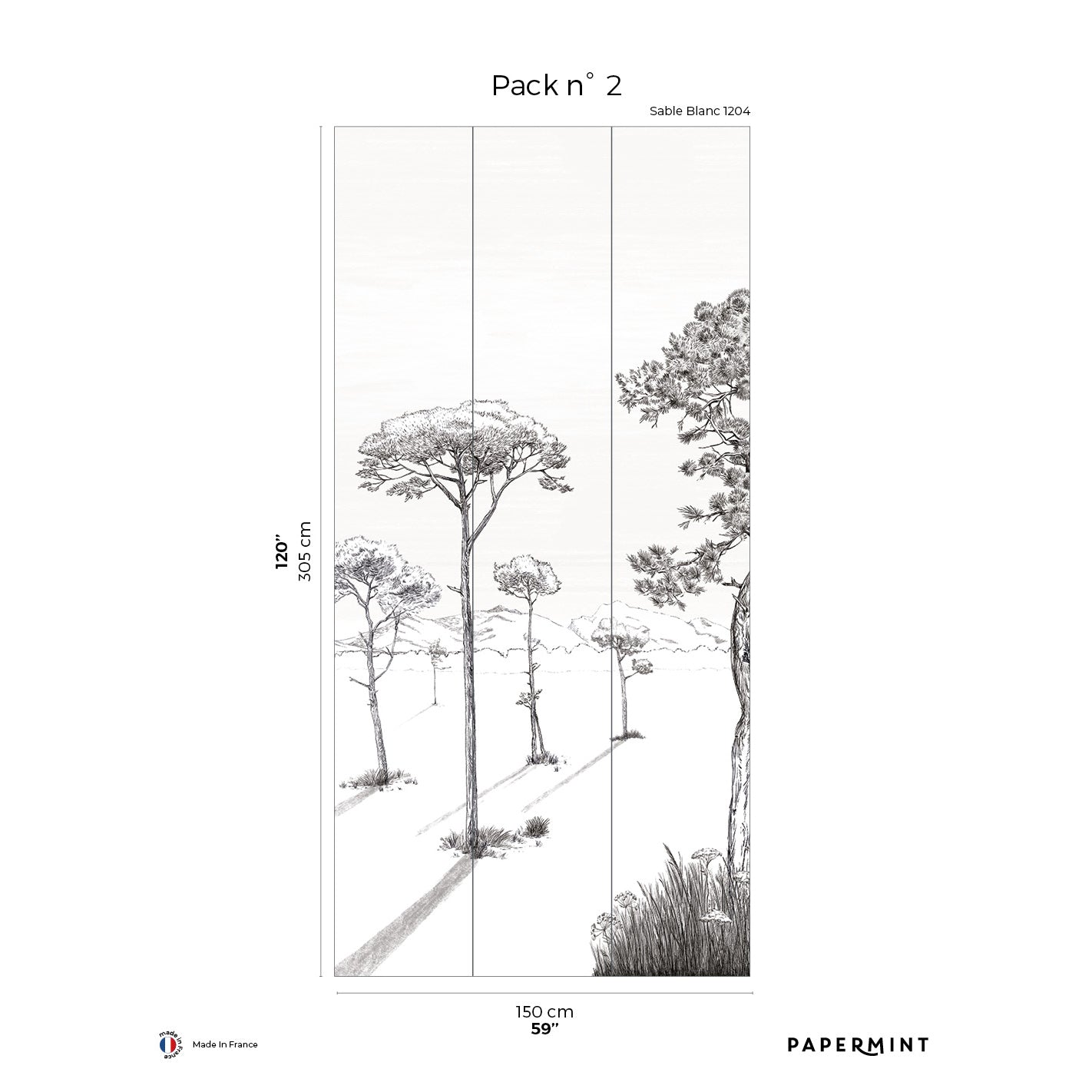 Veer Decor Shadows Pack 2 in Beige Wall Mural Nature Mural Beige  Mural - 8184-BS1-B