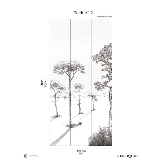 Veer Decor Shadows Pack 2 in Beige Wall Mural Nature Mural Beige  Mural - 8184-BS1-B