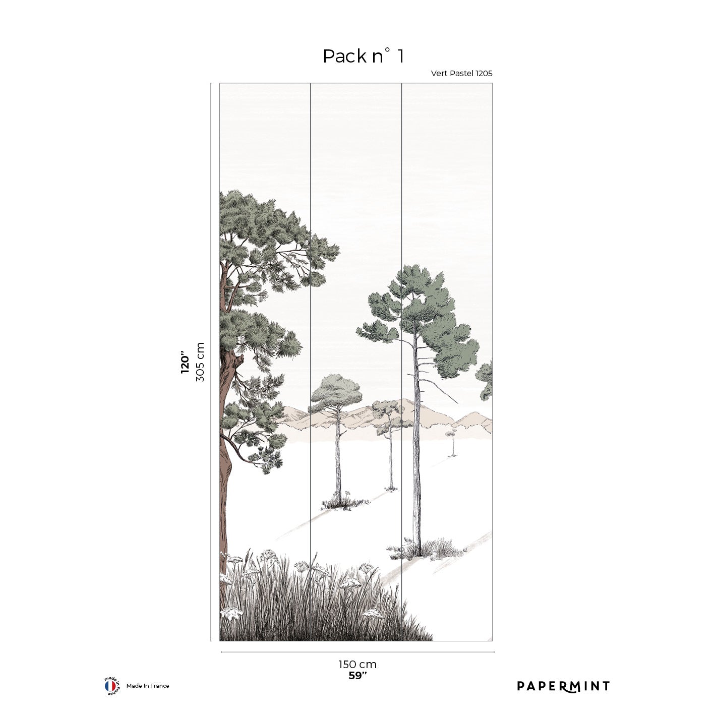 Veer Decor Shadows Pack 1 in Green Wall Mural Nature Mural Green  Mural - 8184-BS2-A