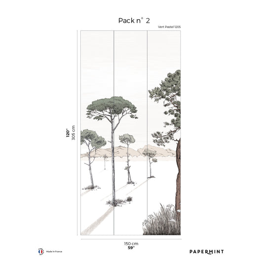 Veer Decor Shadows Pack 2 in Green Wall Mural Nature Mural Green  Mural - 8184-BS2-B