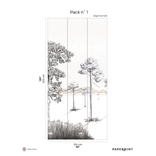 Veer Decor Shadows Pack 1 in Pink Wall Mural Nature Mural Pink  Mural - 8184-BS3-A