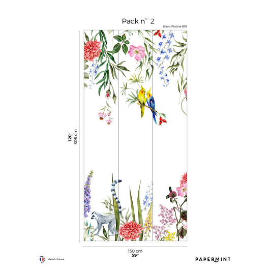 Veer Decor Lewis Pack 2 in Multi Wall Mural Botanical & Floral Mural Multi  Mural - 8184-BU1-B