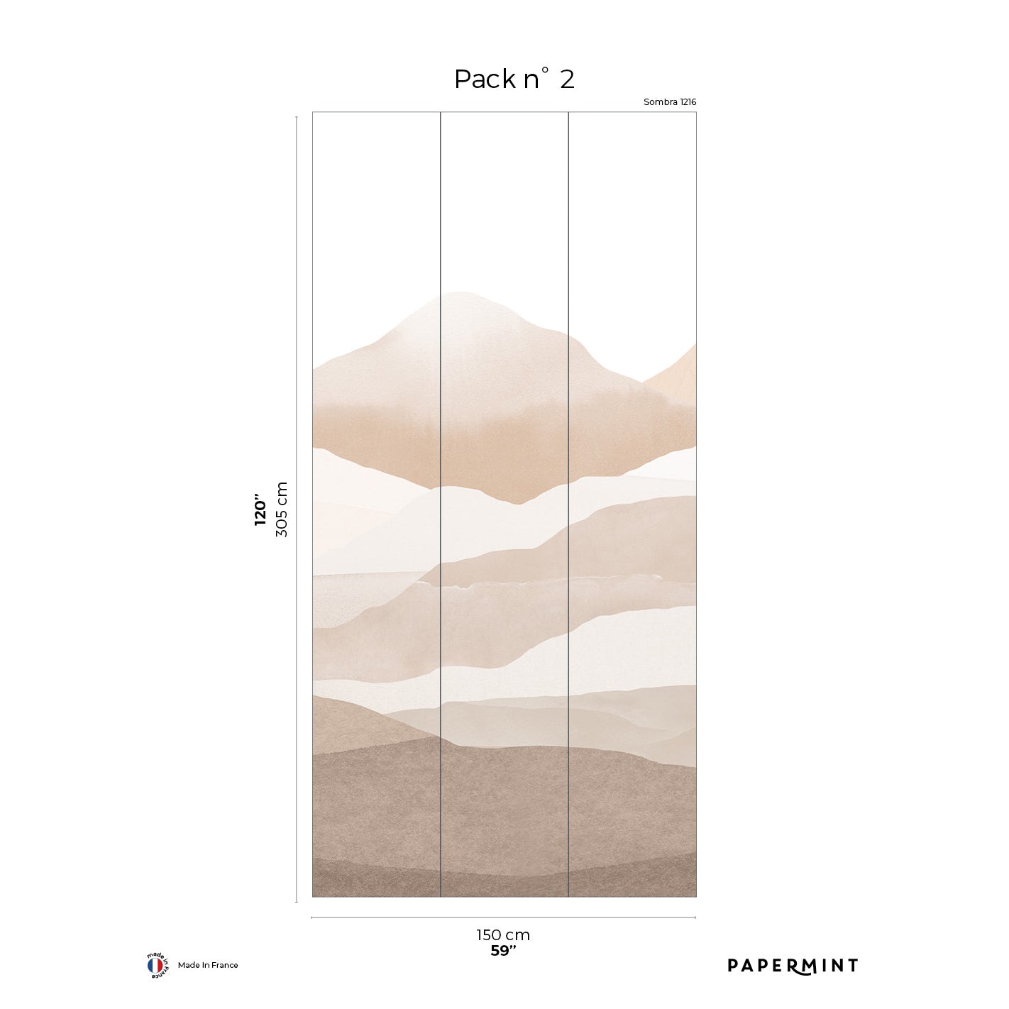 Veer Decor Montagna Pack 2 in Pink Wall Mural Nature Mural Pink  Mural - 8184-CE2-B