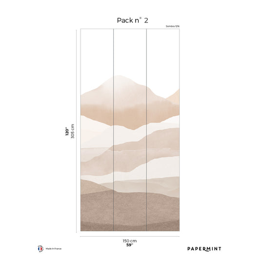 Veer Decor Montagna Pack 2 in Pink Wall Mural Nature Mural Pink  Mural - 8184-CE2-B