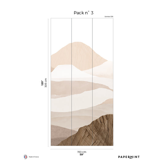 Veer Decor Montagna Pack 3 in Pink Wall Mural Nature Mural Pink  Mural - 8184-CE2-C