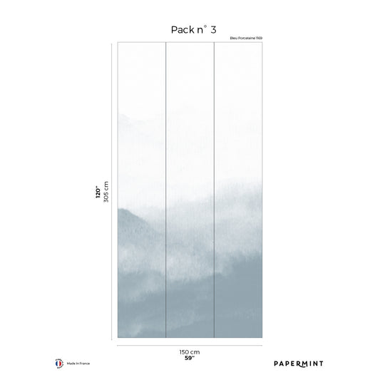 Veer Decor Mountain Water Pack 3 in Blue Wall Mural Nature Mural Blue  Mural - 8184-CG1-C