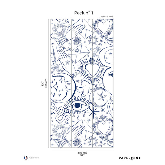 Veer Decor Mystic Pack 1 in White Wall Mural Words & Symbols Mural White  Mural - 8184-CH3-A